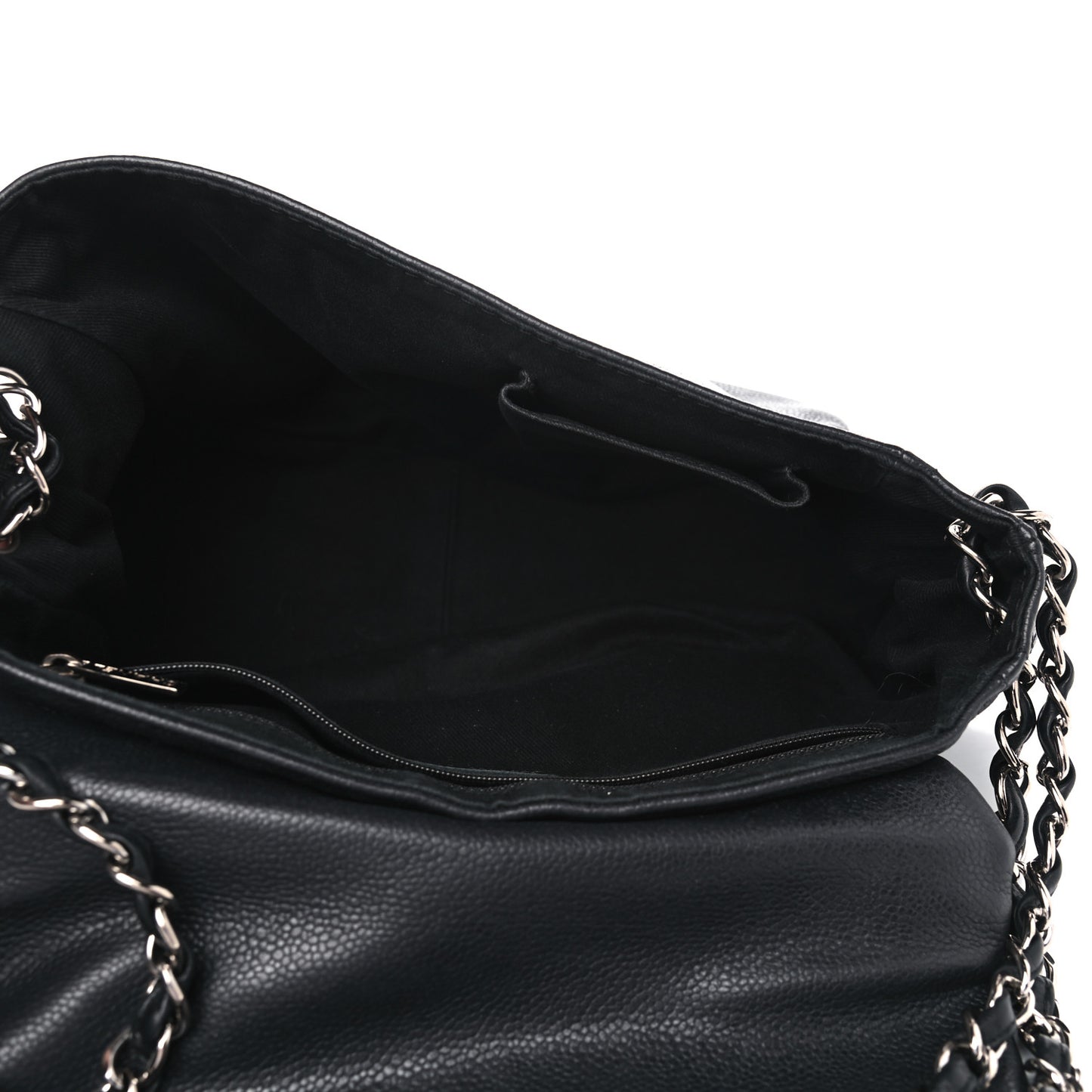 Caviar Half Moon Large Flap Black