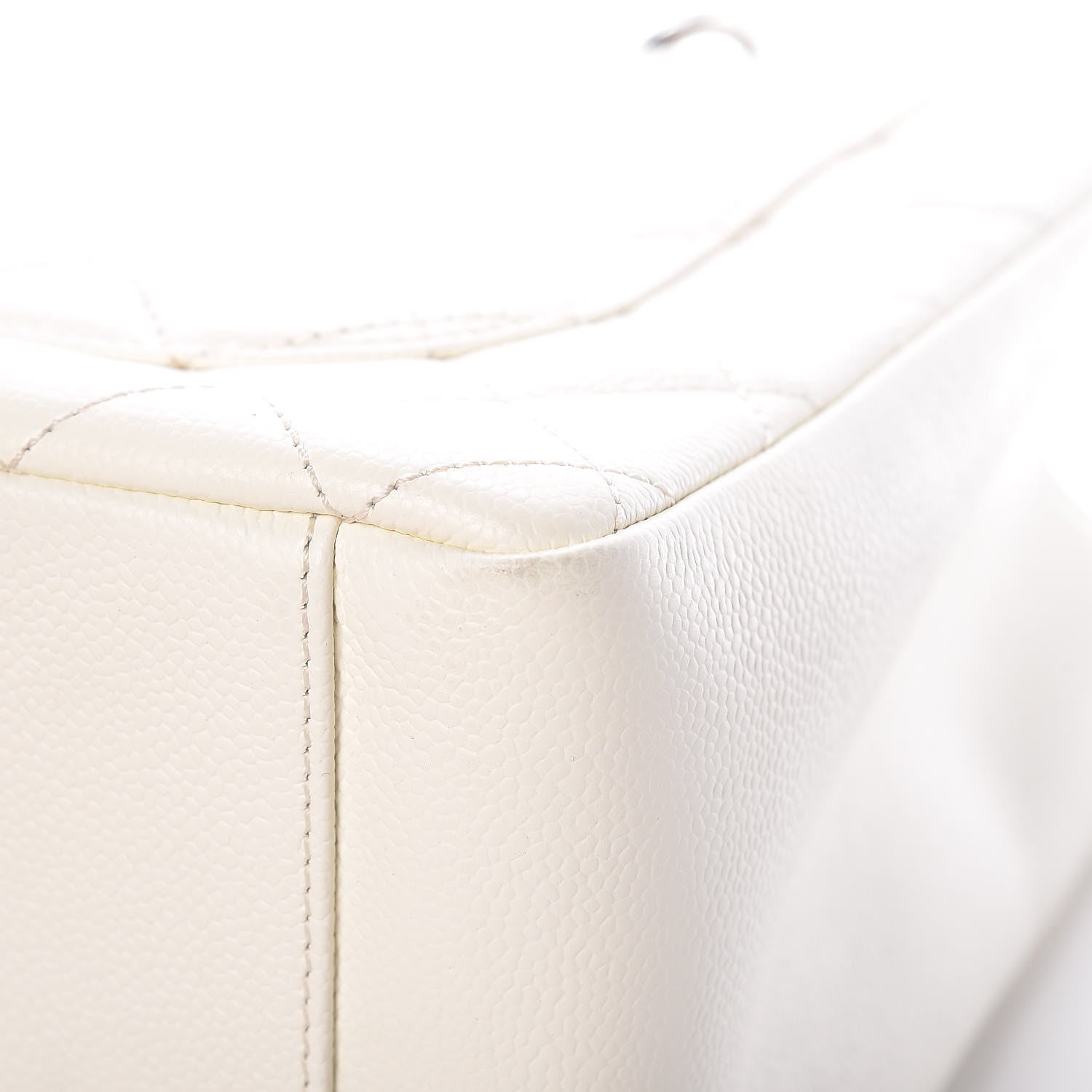 Chanel Caviar Quilted Grand Shopping Tote GST White 10 of 15