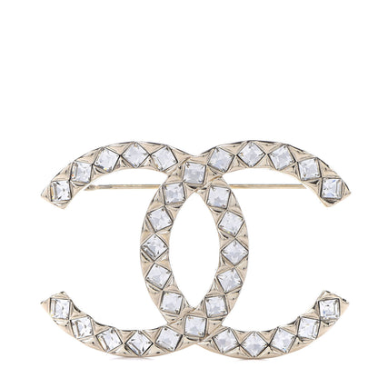Chanel Baguette Crystal High Society CC Brooch Gold 1 of 5