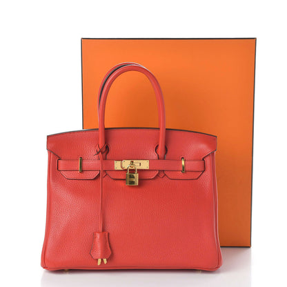 Hermes Taurillon Clemence Birkin 30 Rouge Tomate 11 of 11