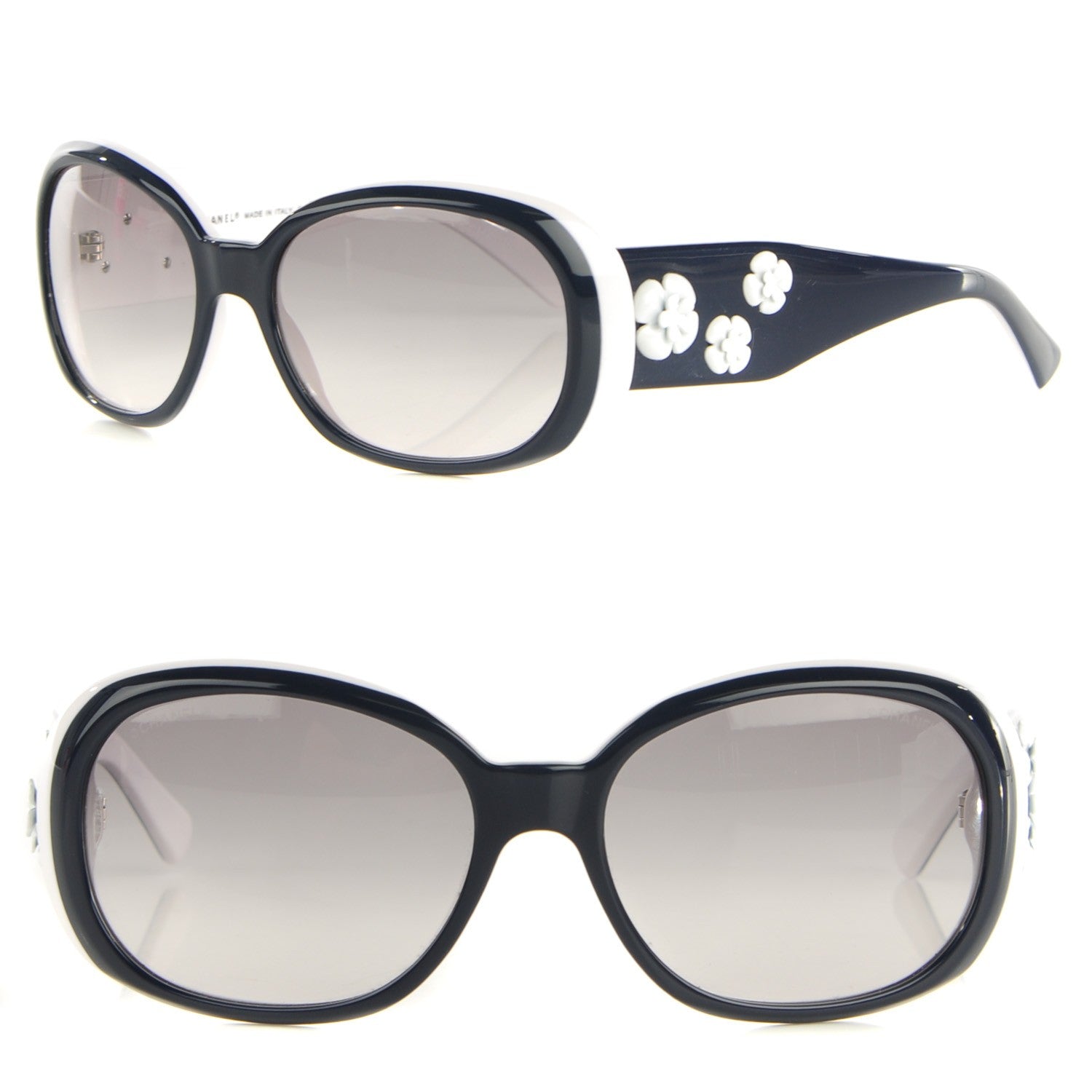 Chanel Camellia CC Sunglasses 5113 Blue White 1 of 7