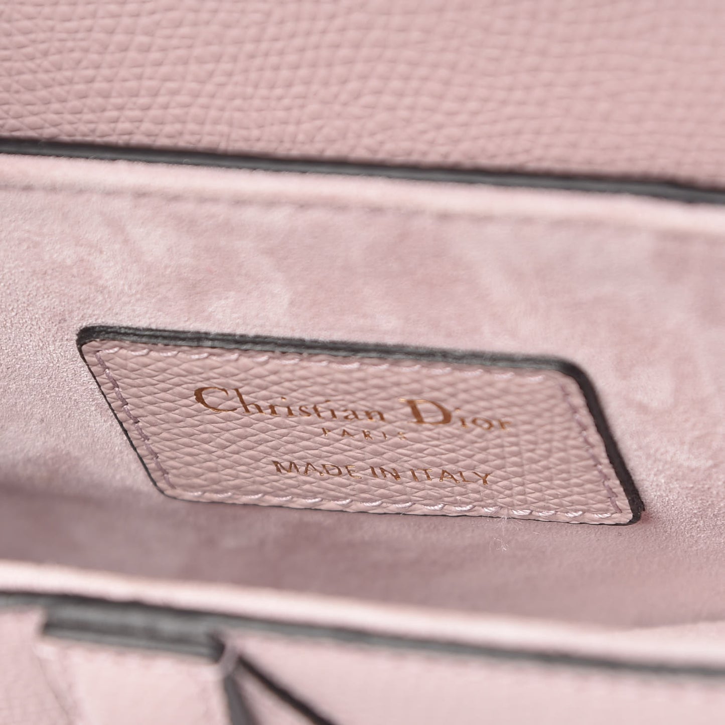 Grained Calfskin Mini Saddle Bag Light Pink