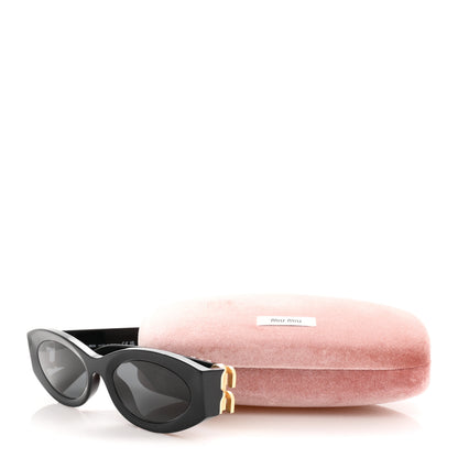 Miu Miu Acetate Oval Glimpse Sunglasses SMU11W Black 8 of 8