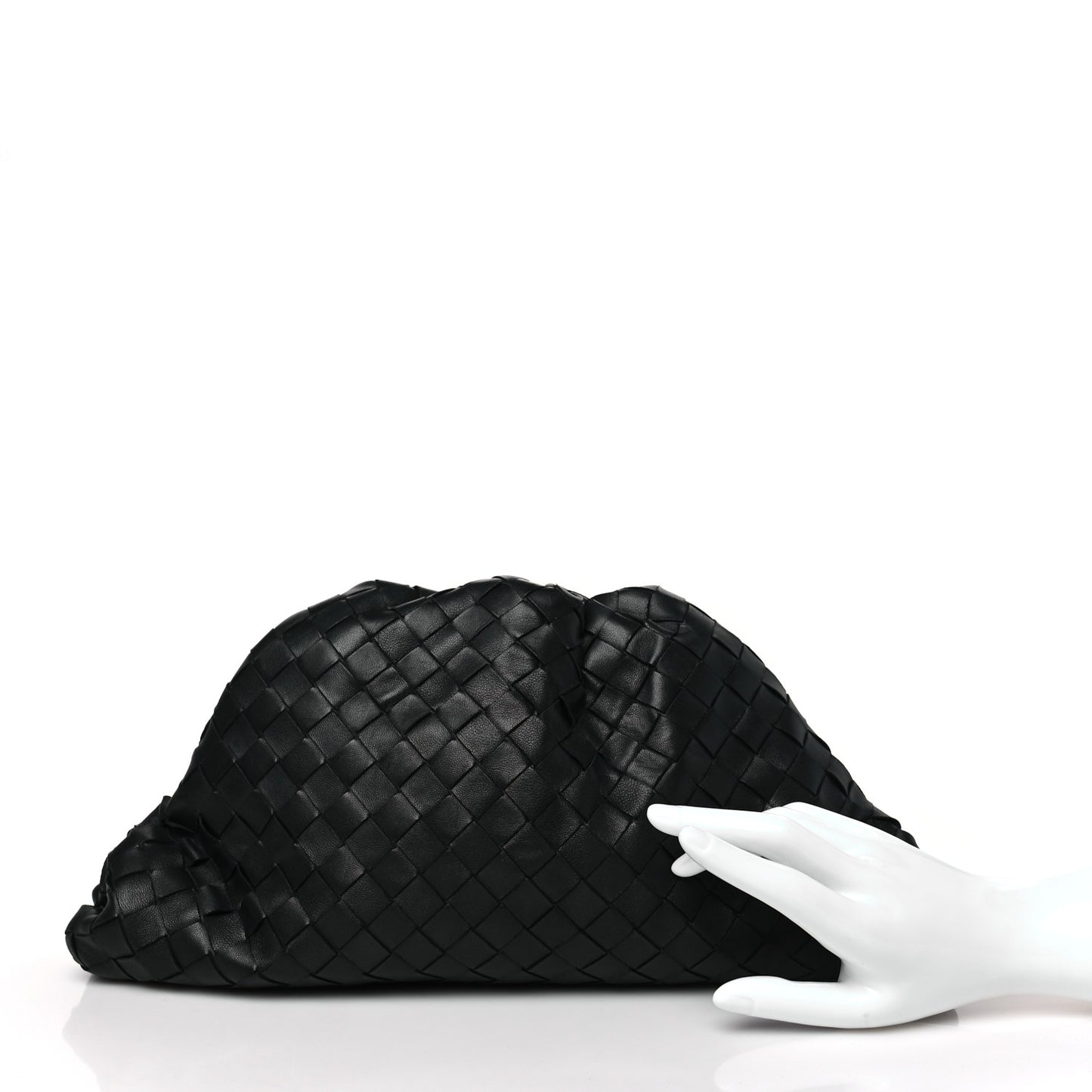 Nappa Maxi Intreccio The Pouch Oversized Clutch Black