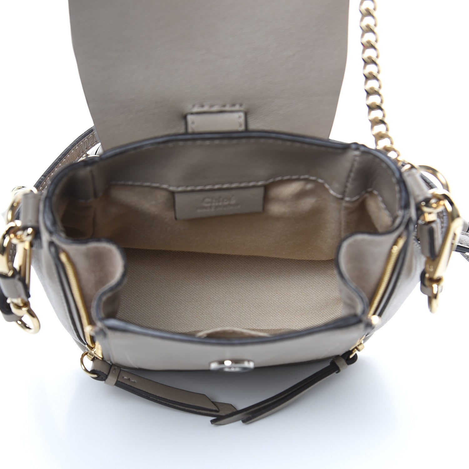 Chloe Suede Calfskin Mini Faye Backpack Motty Grey 5 of 14