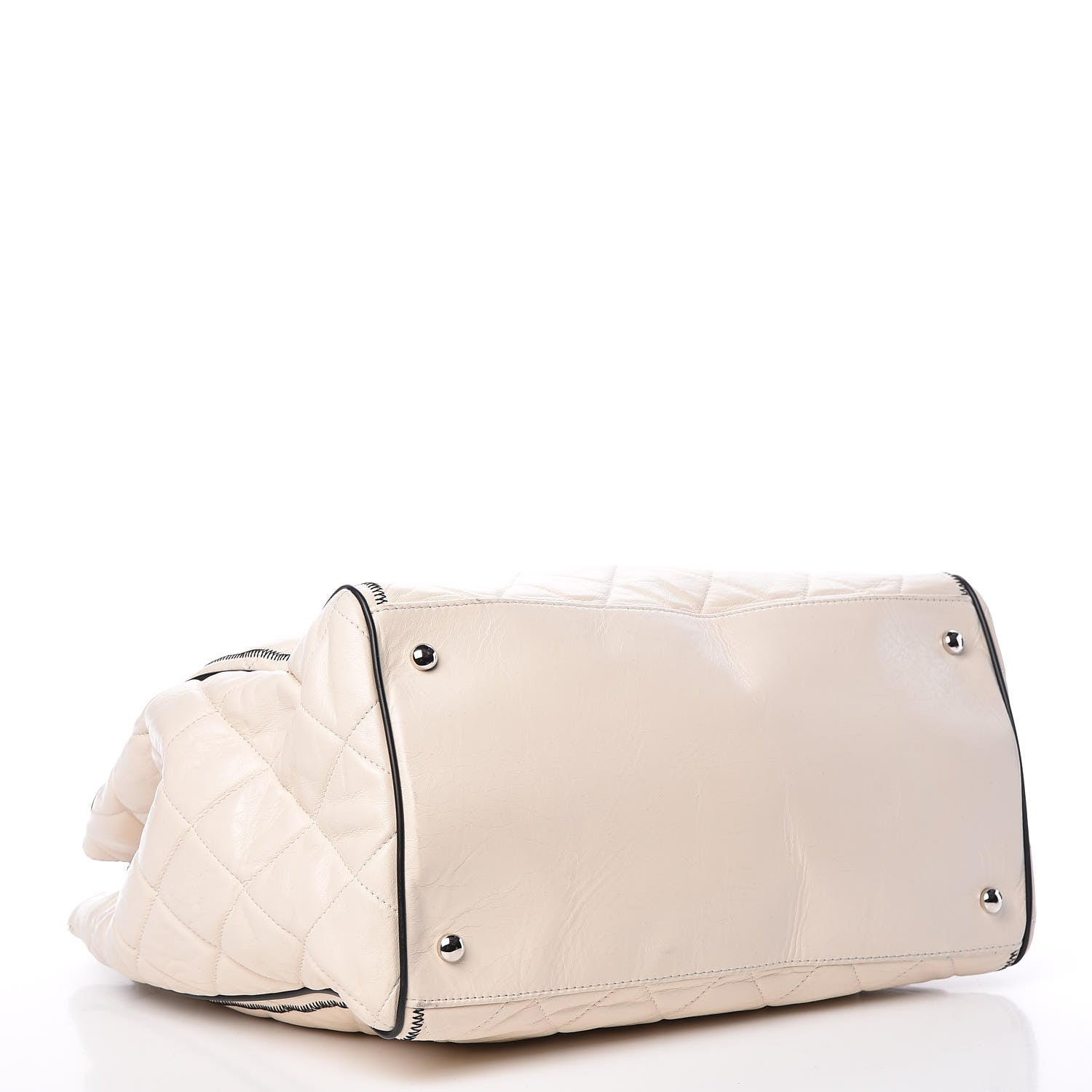 Chanel Lambskin Quilted East West Tote Ivory 4 of 10