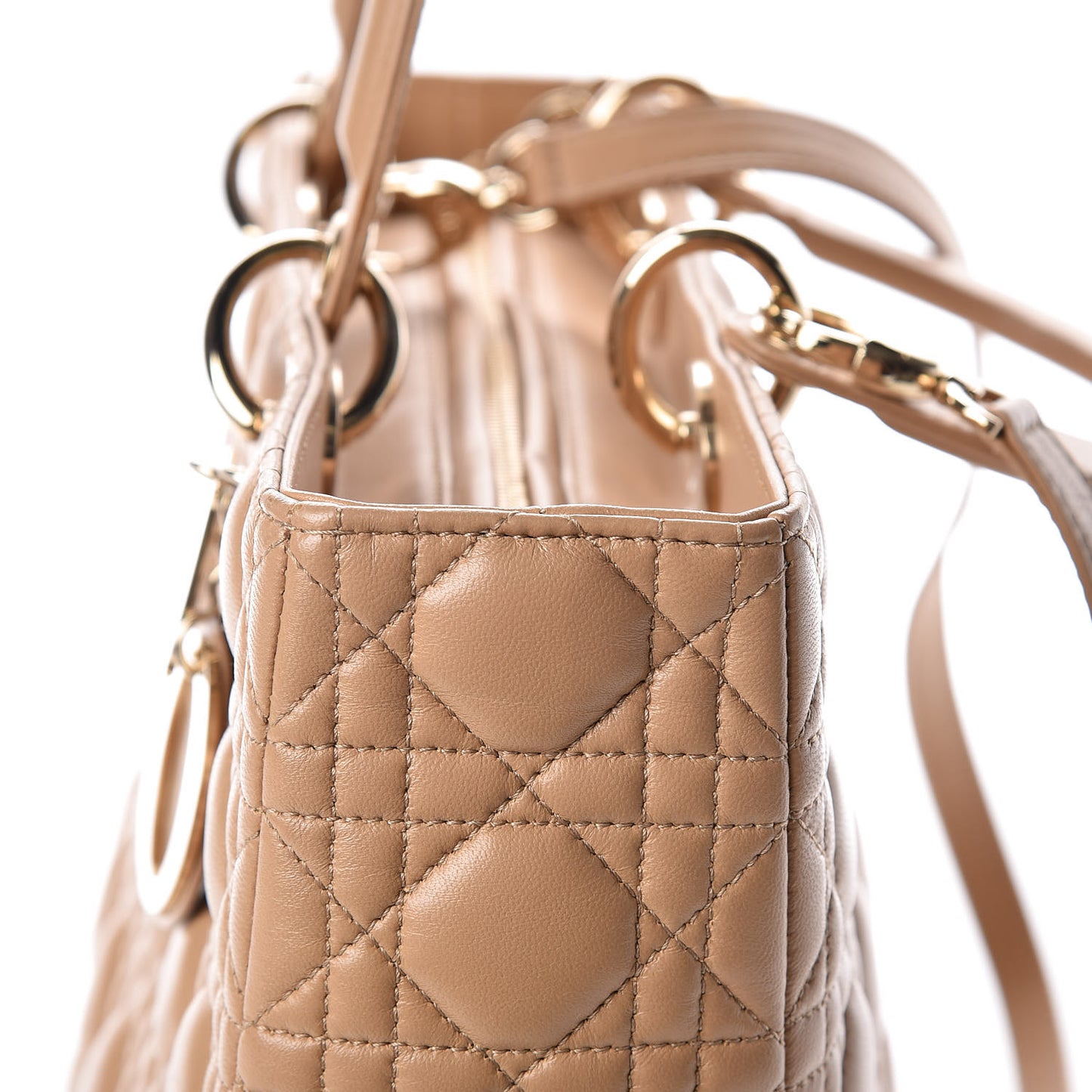 Lambskin Cannage Large Lady Dior Beige