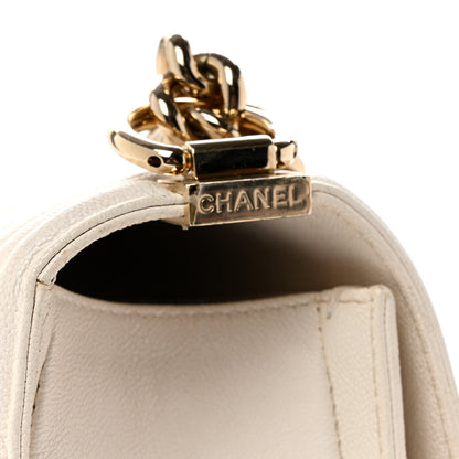 Chanel Caviar Quilted New Medium Boy Flap White 14 of 14