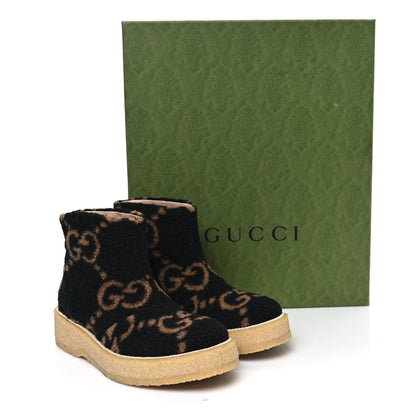 Gucci Faux Shearling Hooper GG Womens Ankle Boots 39 Black Natural Tan 9 of 9