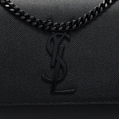 Saint Laurent Grain De Poudre Small Monogram Monochrome Kate Satchel Black 7 of 9