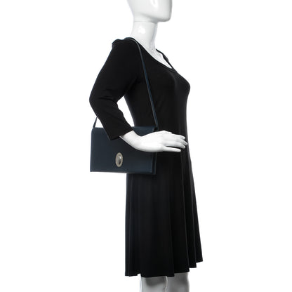 Celine Smooth Calfskin Oval Clutch Navy 2 of 8