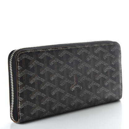 Goyard Goyardine Matignon Zip Around GM Wallet Black Gold 3 of 8