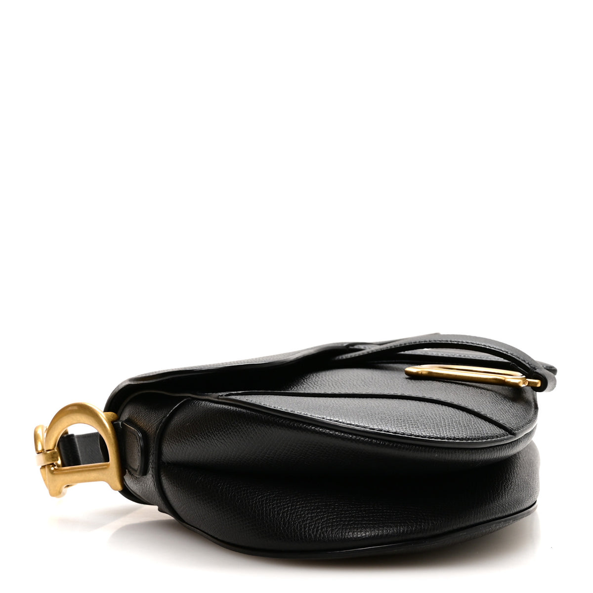 Christian Dior Grained Calfskin Saddle Bag Black 4 of 10