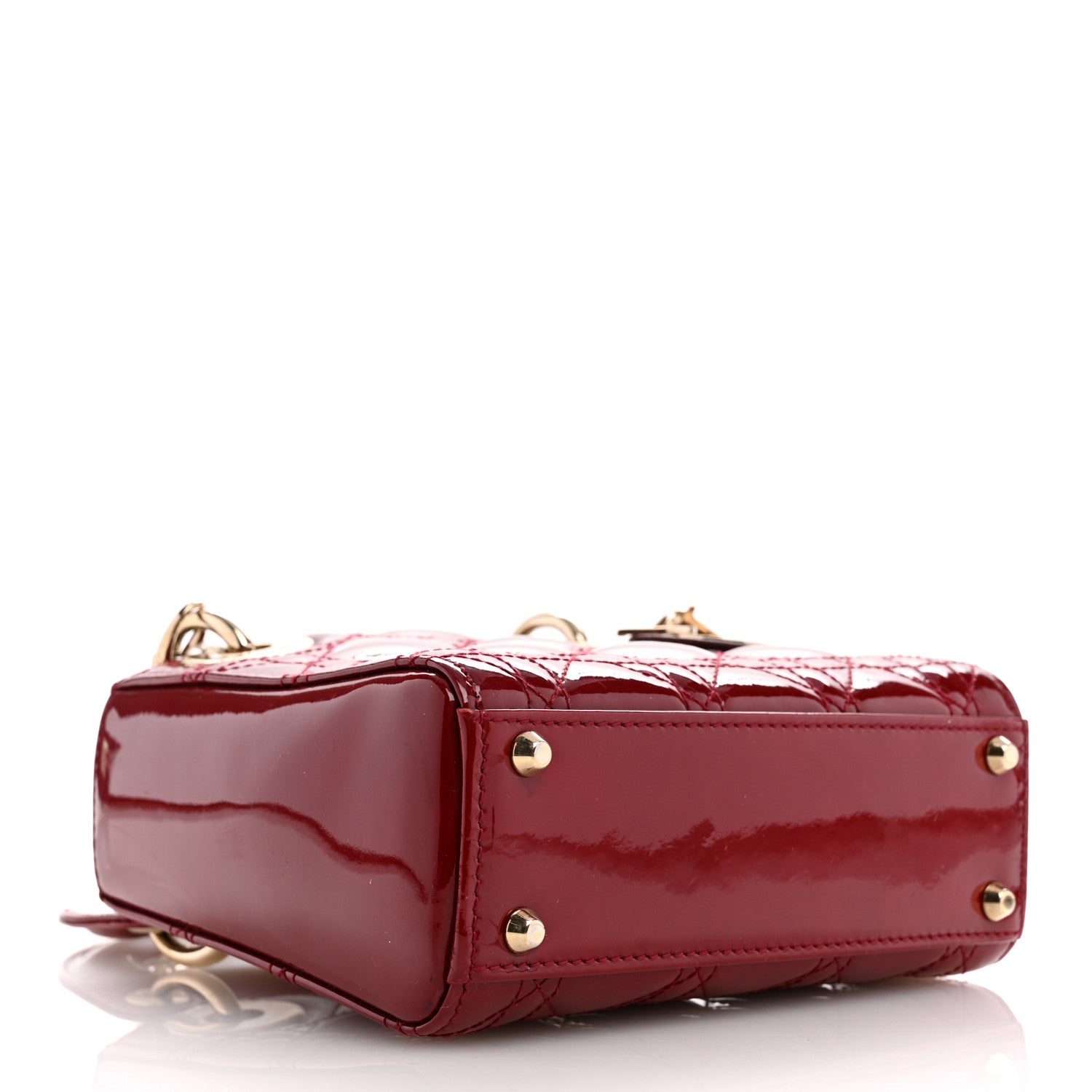 Christian Dior Patent Cannage Mini Lady Dior Red 4 of 13