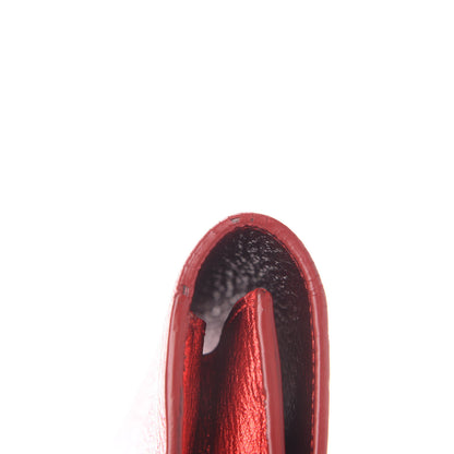 Saint Laurent Metallic Textured Calfskin Classic Monogram Tassel Clutch Red 7 of 7