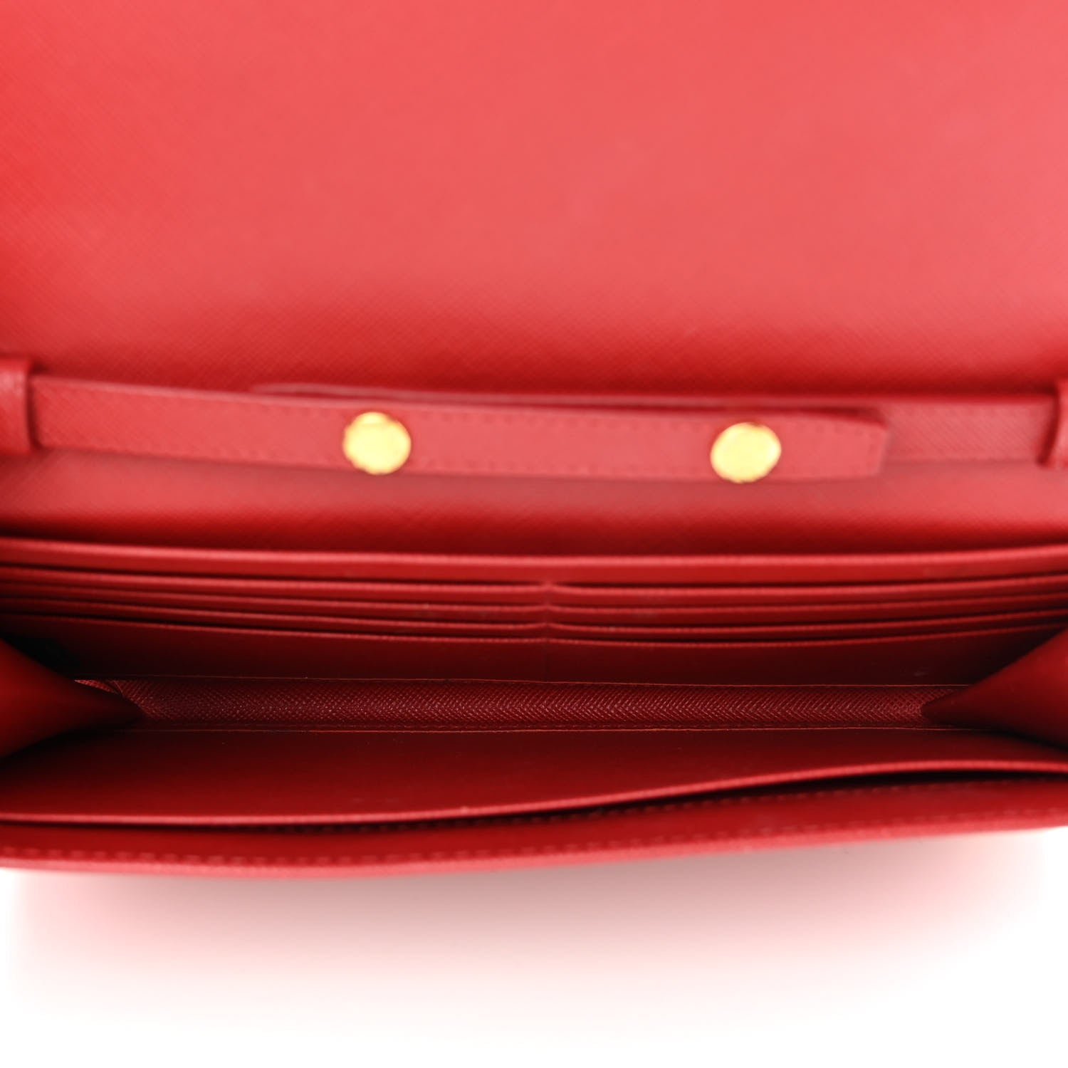 Prada Saffiano Metal Bar Chain Wallet Fuoco 5 of 14