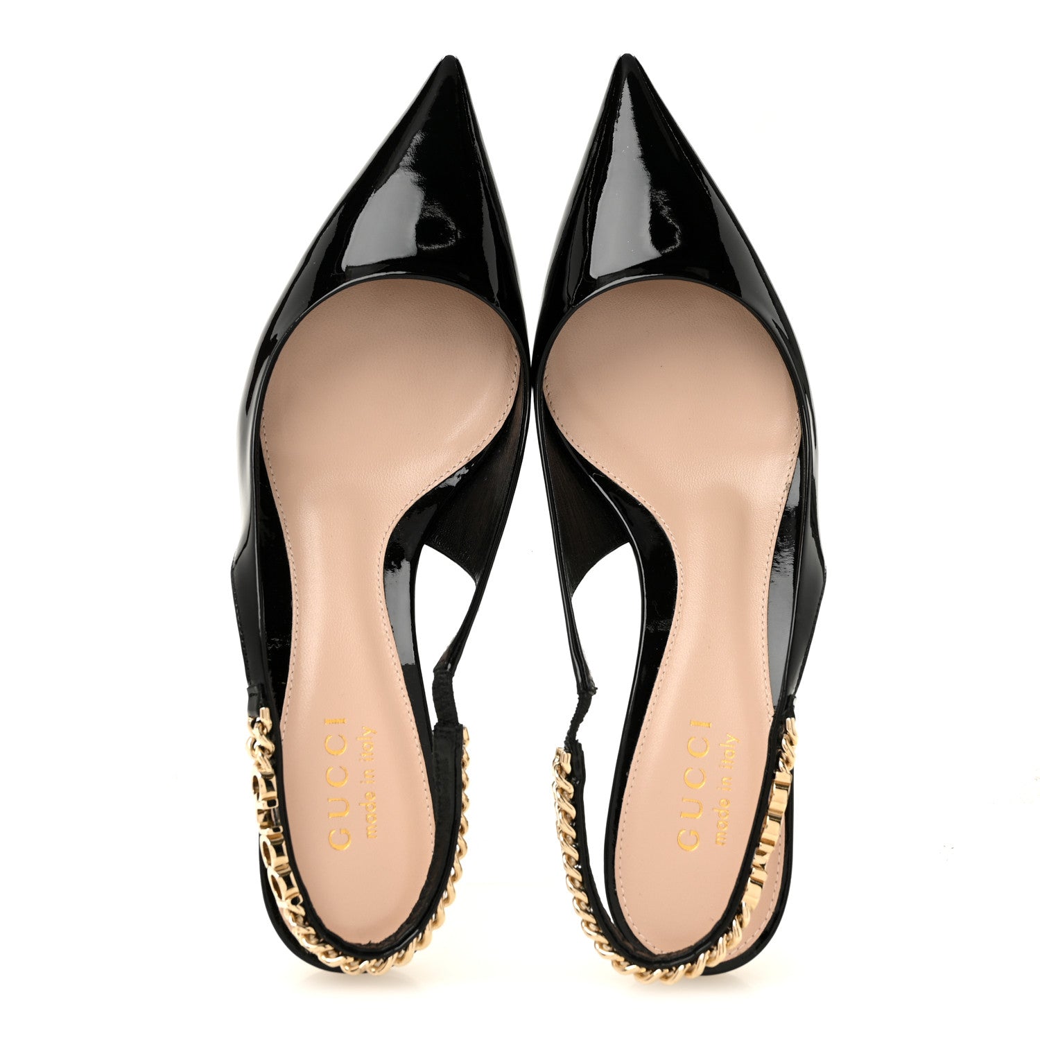Gucci Patent Signoria 35mm Slingback Pumps 37 Black 2 of 10
