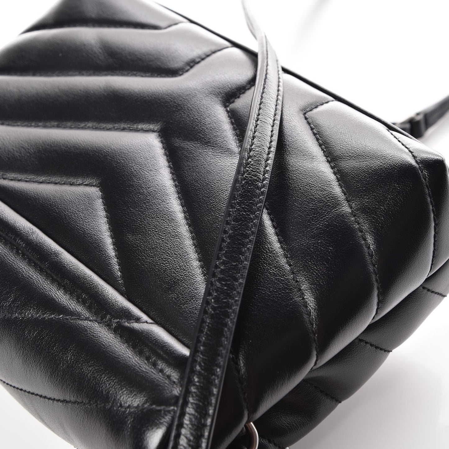 Calfskin Y Quilted Monogram Toy Loulou Crossbody Bag Black