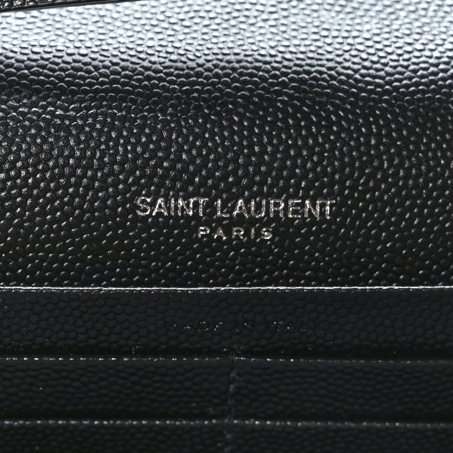Grain De Poudre Matelasse Chevron Monogram Chain Wallet Black