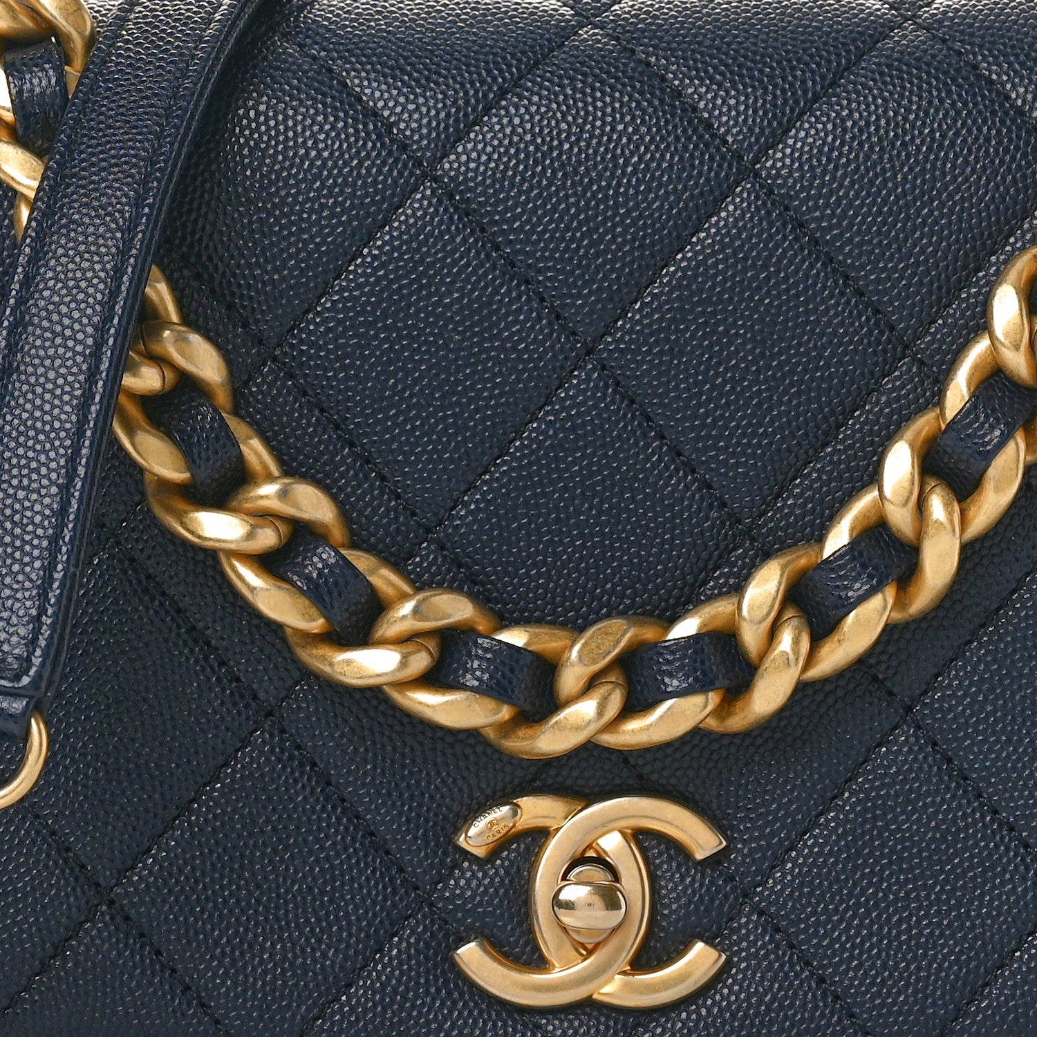 Chanel Caviar Quilted Small Fashion Therapy Flap Bag Navy Blue 8 of 11