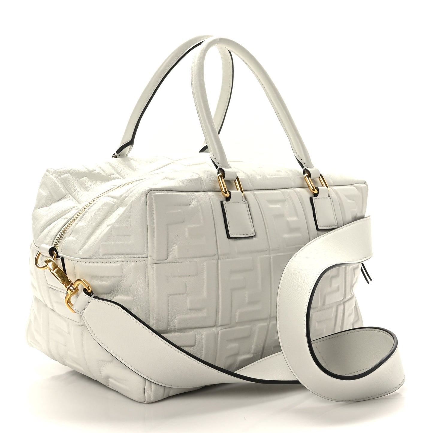 Nappa FF 1974 Embossed Small Boston White