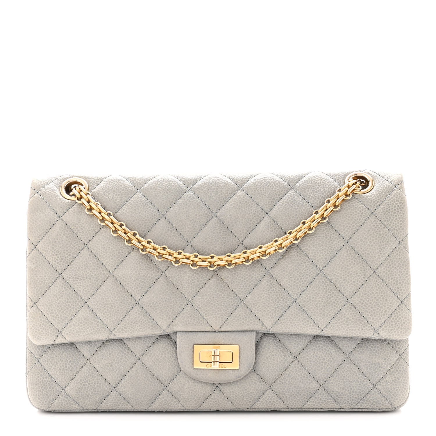 Chanel Caviar Quilted 2.55 Reissue 226 Flap Light Grey 1 of 13