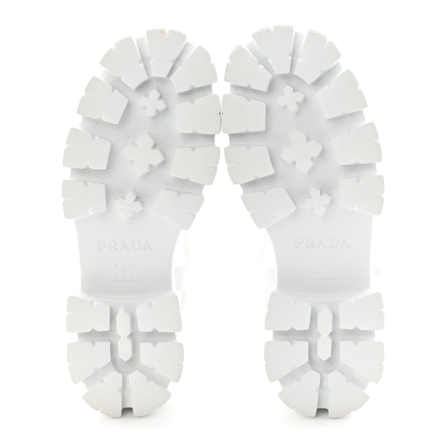 Prada Foam Rubber Metal Triangle Logo Monolith 55mm Cage Sandals 38 White 6 of 10