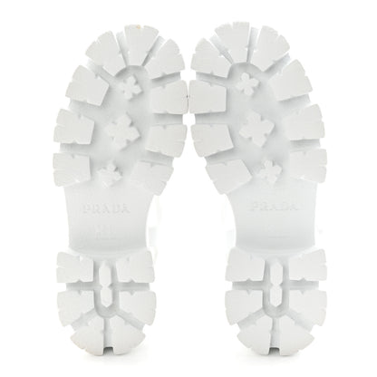Prada Foam Rubber Metal Triangle Logo Monolith 55mm Cage Sandals 38 White 6 of 10