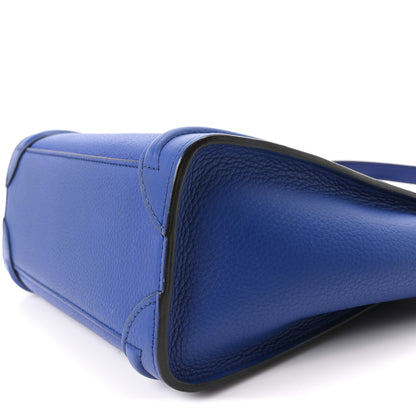 Celine Drummed Calfskin Nano Luggage Indigo 9 of 9