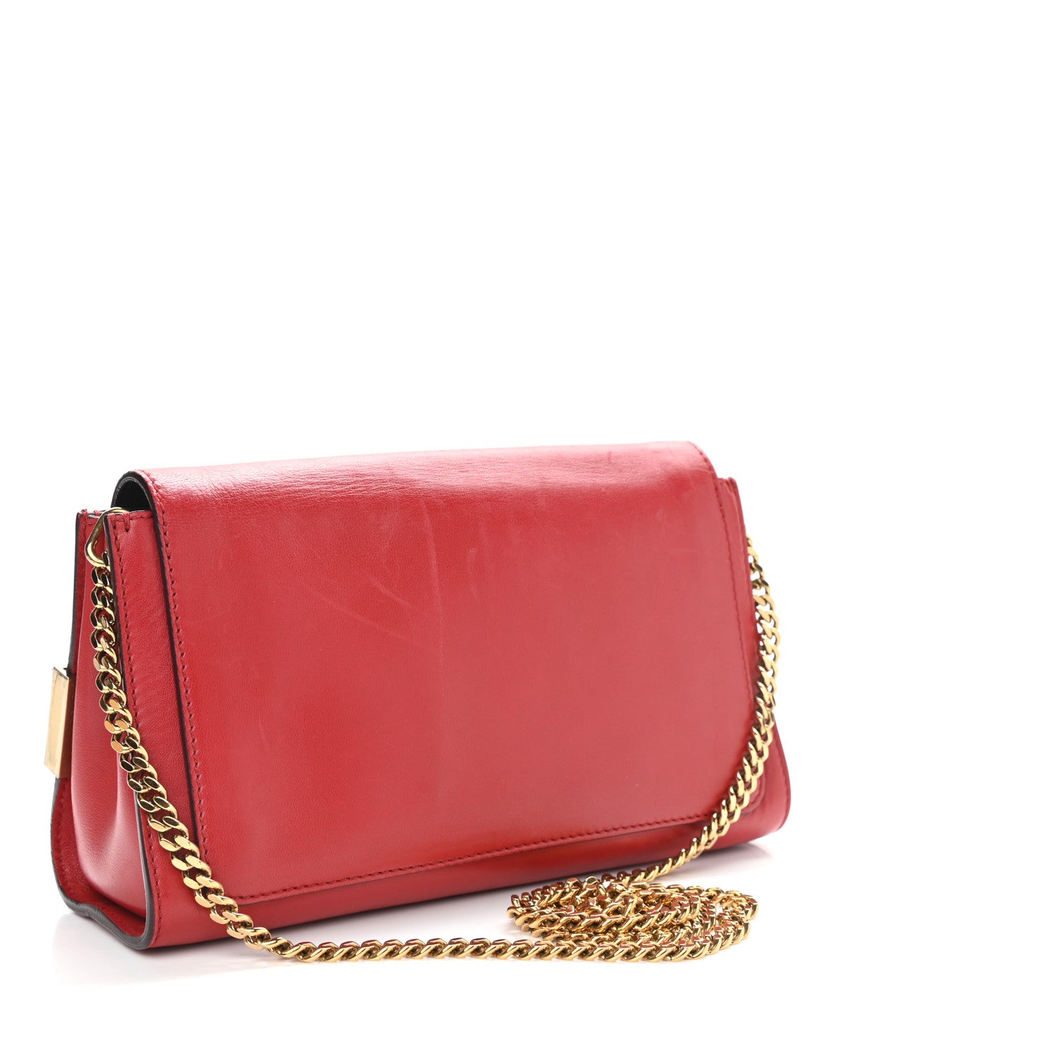 Chloe Lambskin Medium Elle Chain Clutch Red 3 of 15