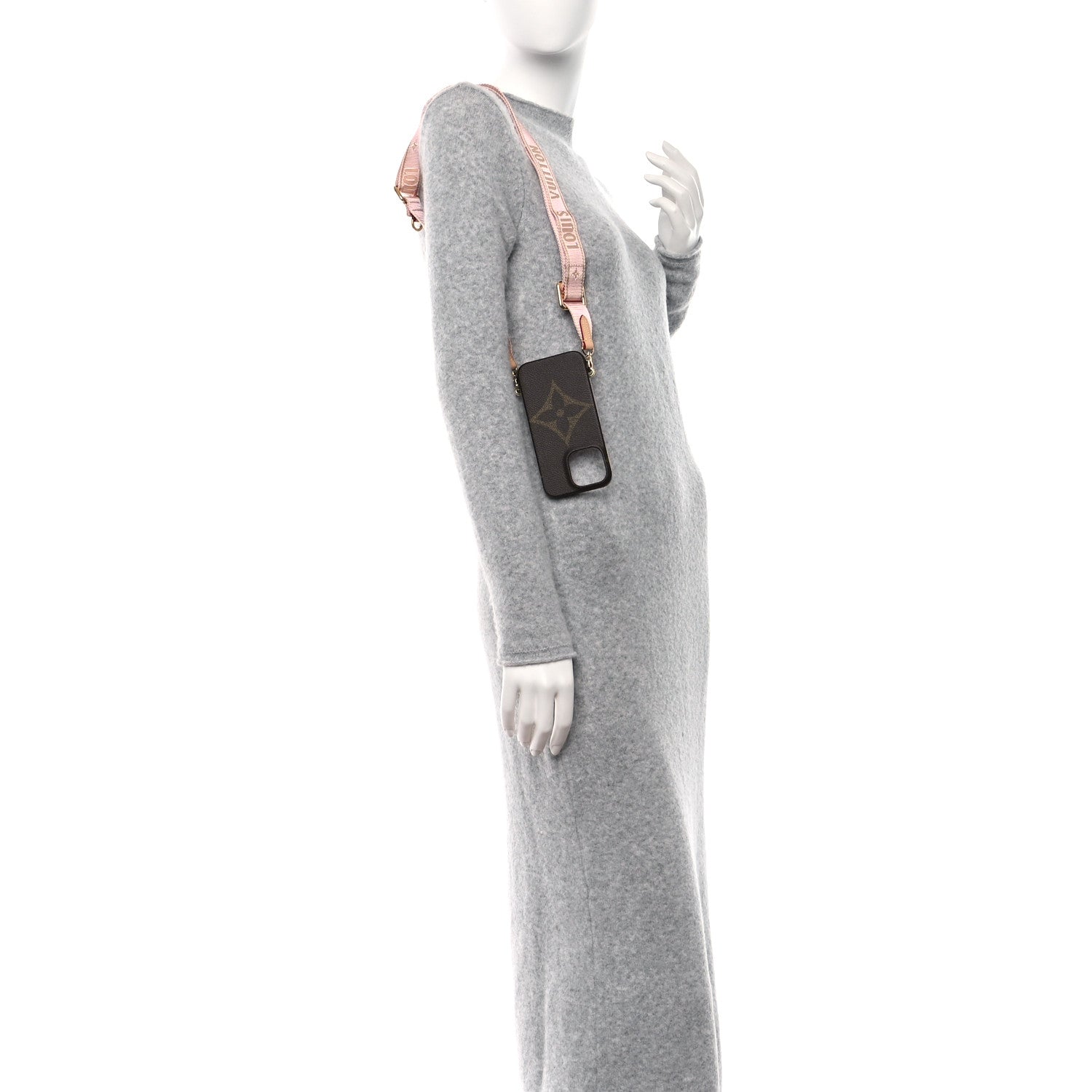 Louis Vuitton Monogram Bumper On Strap iPhone 13 Pro Shoulder Strap Creme Pink 2 of 6