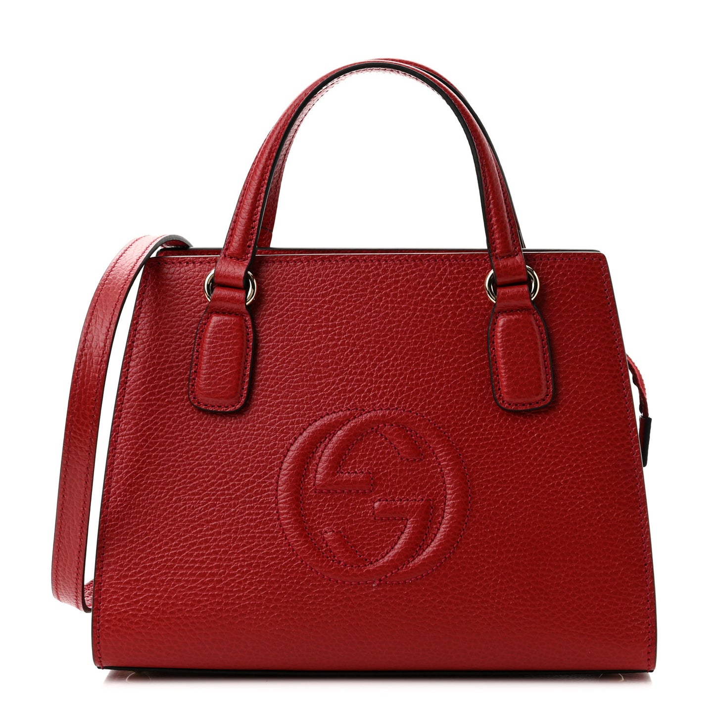 Dollar Calfskin Medium Soho Top Handle Satchel Hibiscus Red