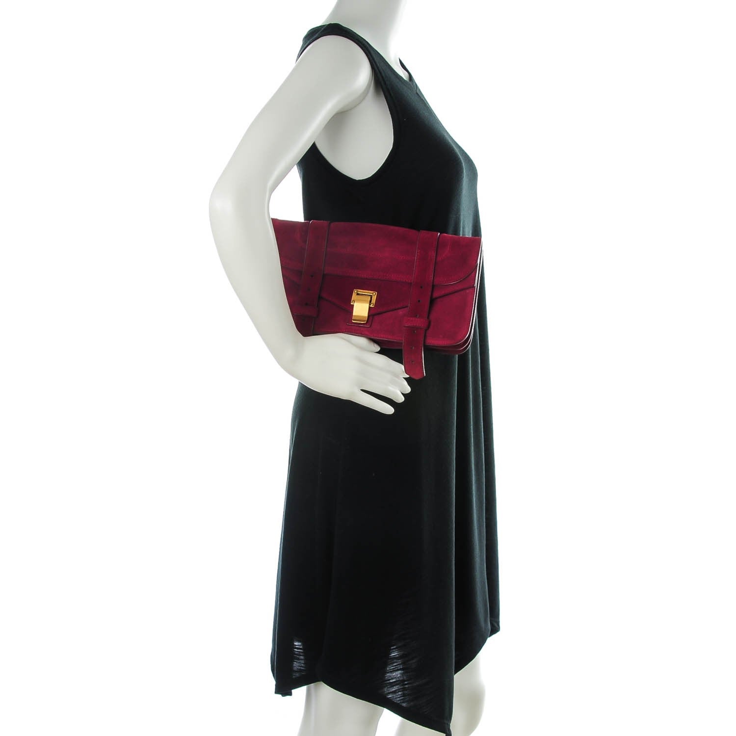 Proenza Schouler Suede PS1 Pochette Clutch Raspberry 2 of 9