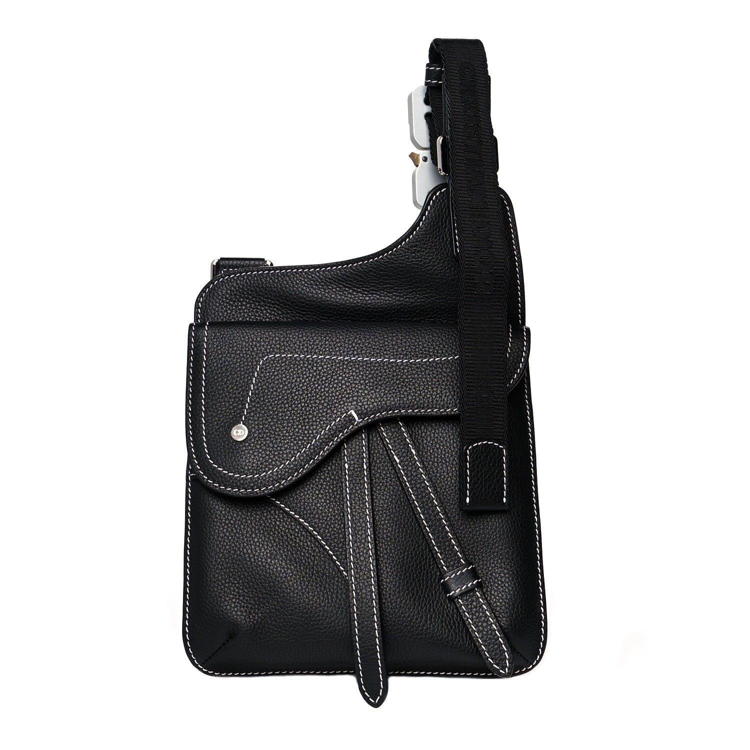 Christian Dior X KAWS Grained Calfskin Saddle Pouch Black 1 of 9