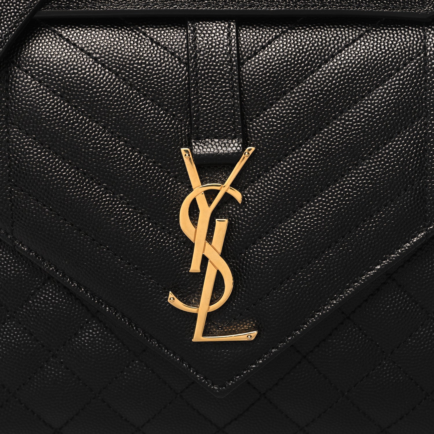 Saint Laurent Grain De Poudre Textured Mixed Matelasse Triquilt Medium Monogram Satchel Black 7 of 10