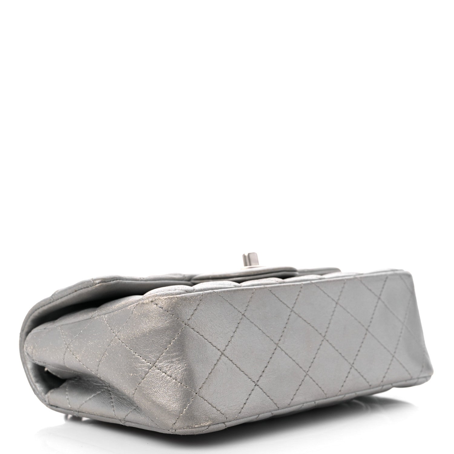 Chanel Metallic Calfskin Quilted Mini Rectangular Flap Ruthenium 4 of 15