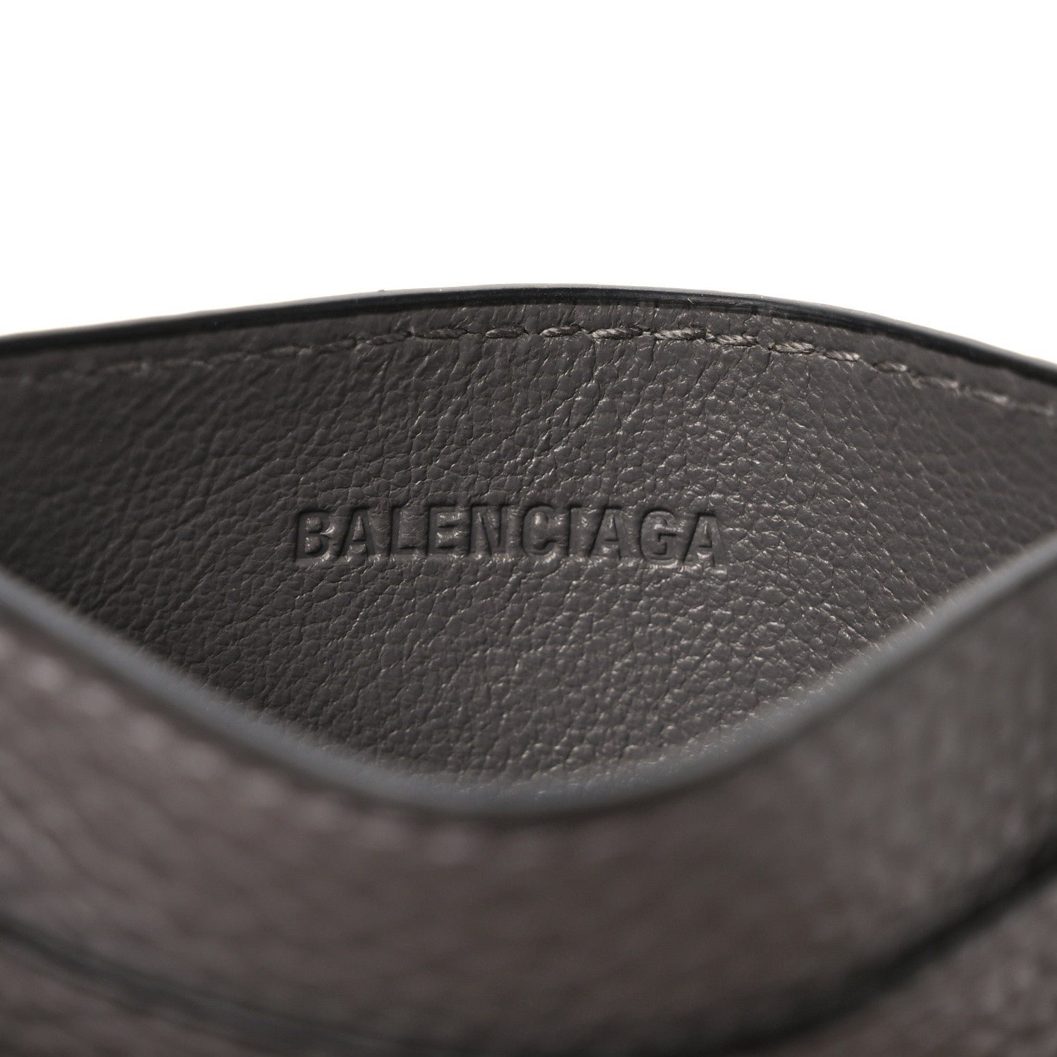 Balenciaga Grained Calfskin Neo Classic Silver Hardware Card Holder Dark Grey 6 of 7