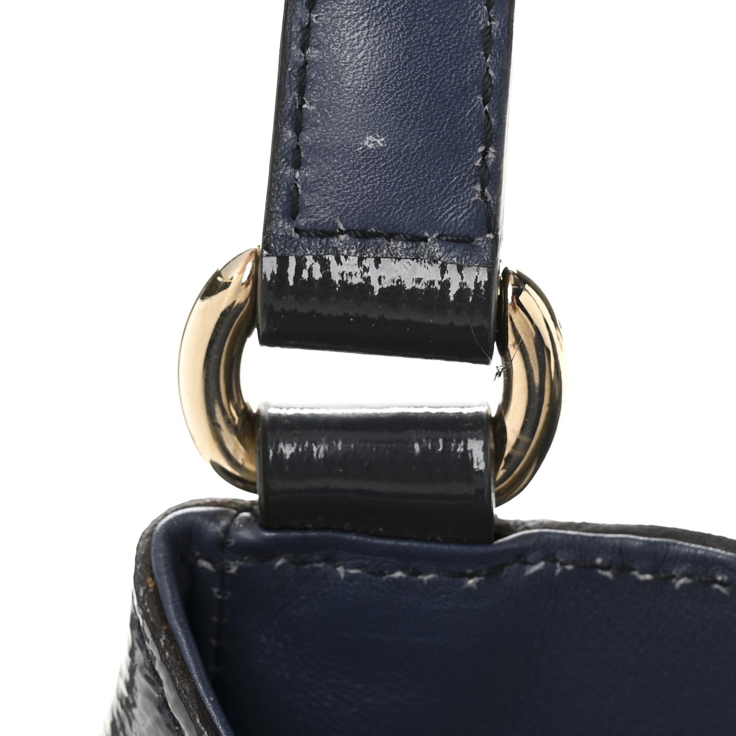Vernice Naplack Medium Soho Shoulder Bag Uniform Blue