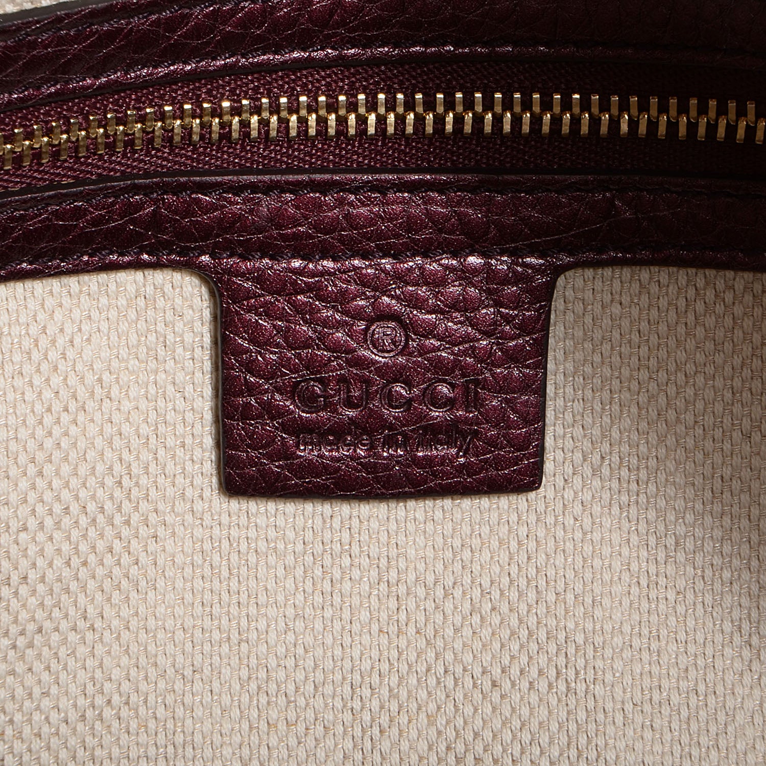 Gucci Metallic Cellarius Calfskin Medium Soho Bowler Classic Burgundy 6 of 7