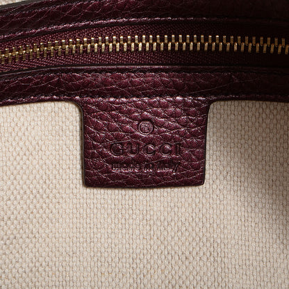 Gucci Metallic Cellarius Calfskin Medium Soho Bowler Classic Burgundy 6 of 7