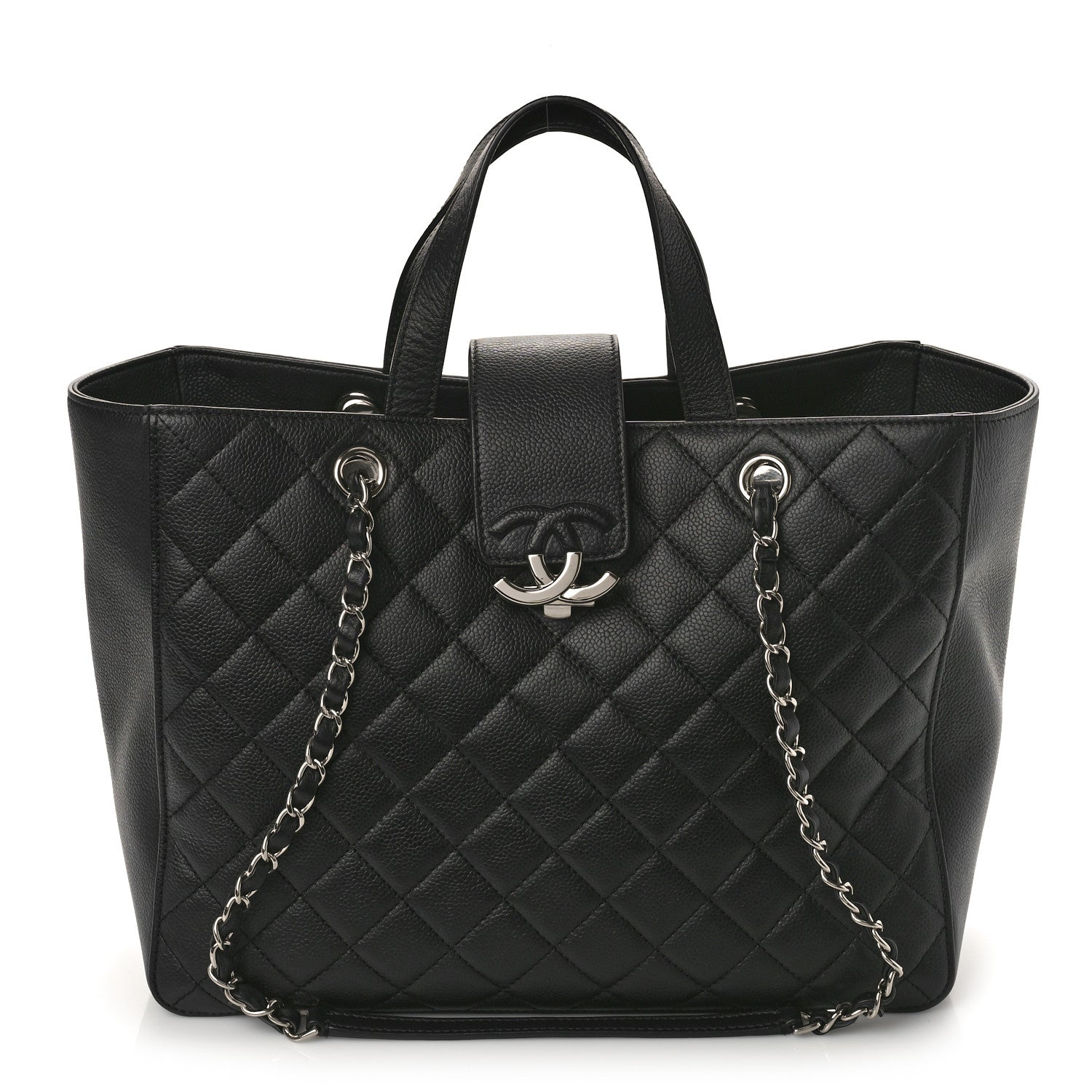 Chanel Caviar Quilted Large CC Box Shopping Tote Black 1 of 8