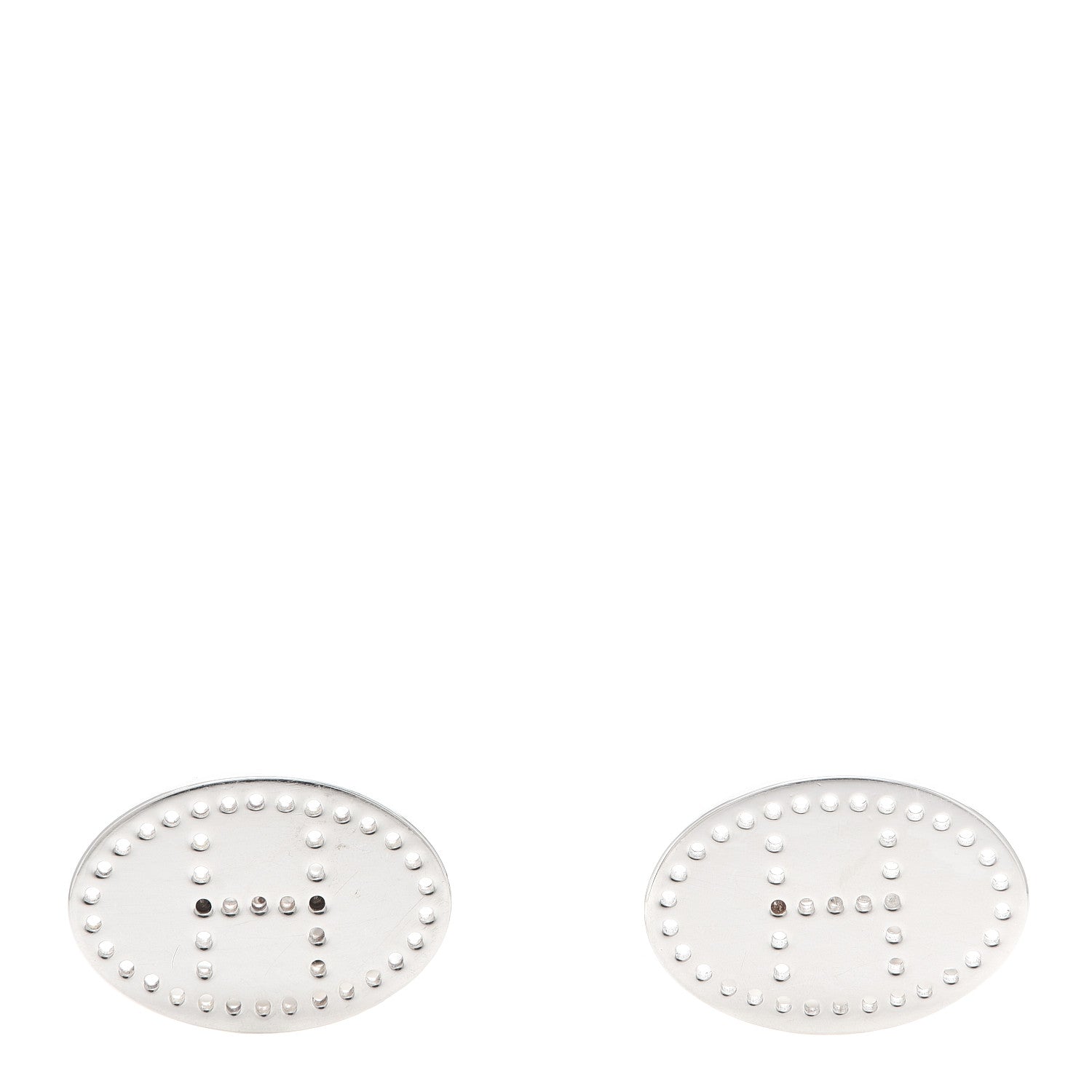 Hermes Sterling Silver Oval Cufflinks 1 of 6