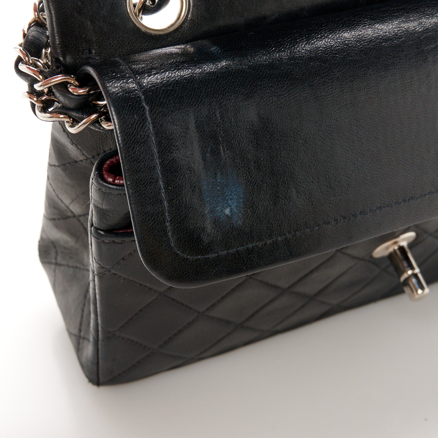 Lambskin Quilted Small Double Flap Black