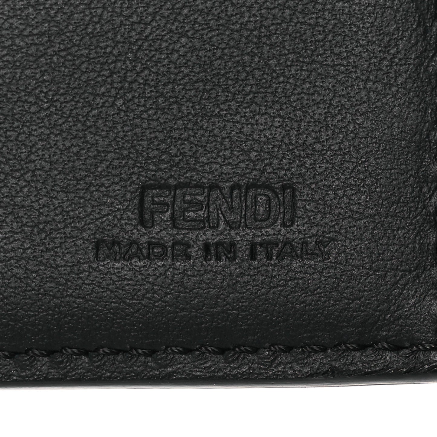 Calfskin Metal Monster Eyes Bi-fold Wallet Black