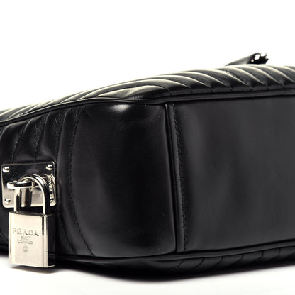 Prada Soft Calfskin Impunture Diagramme Top Handle Crossbody Bag Black 9 of 11
