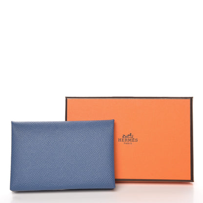Hermes Epsom Calvi Card Case Bleu Brighton 8 of 8