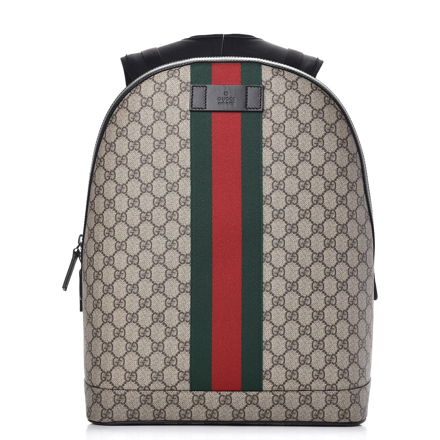 Gucci GG Supreme Monogram Web Dome Backpack Black 1 of 8