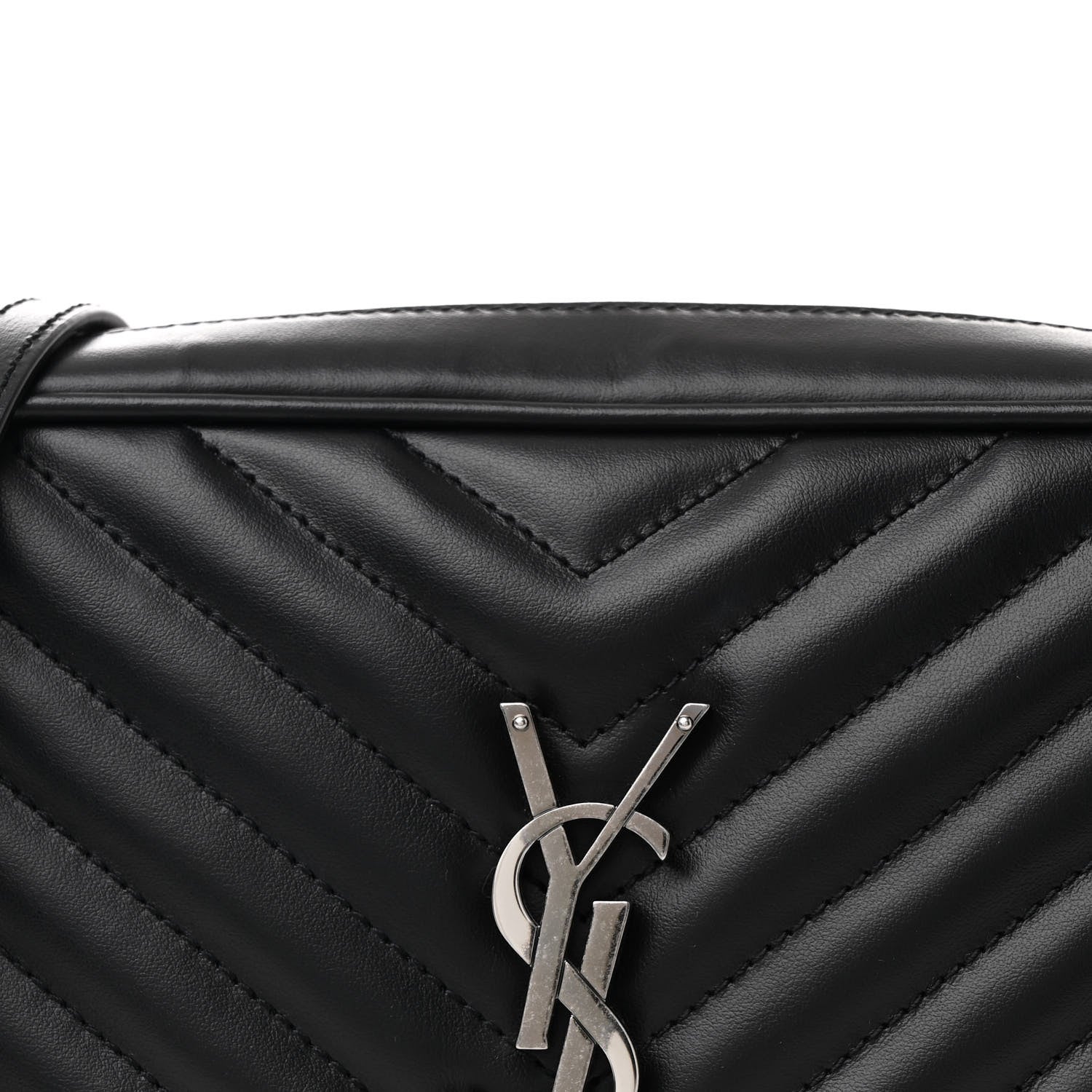 Saint Laurent Calfskin Matelasse Monogram Lou Camera Bag Black 8 of 10