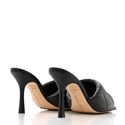 Bottega Veneta Nappa Quilted Rubber Lido Mule Sandals 38 Black 4 of 9
