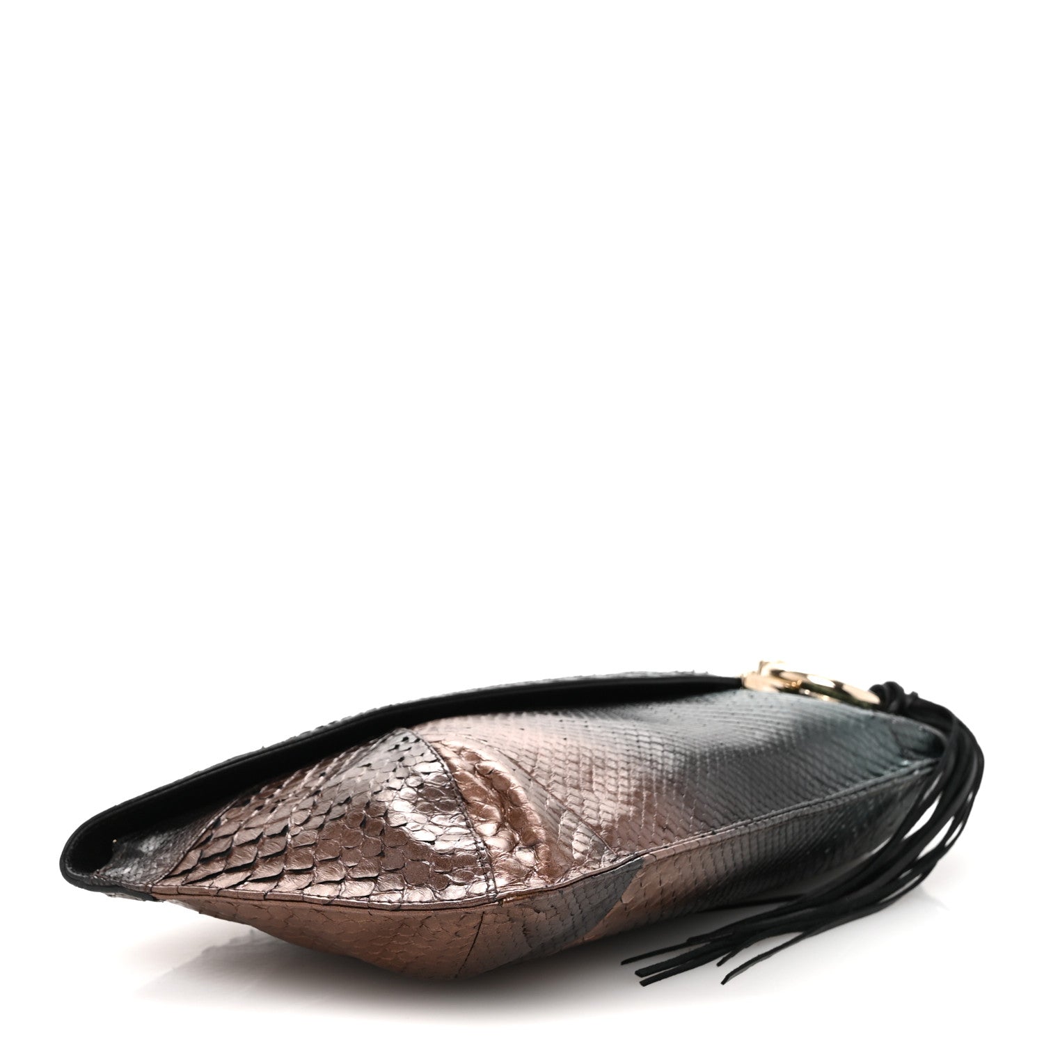Jimmy Choo Metallic Snakeskin Lambskin Clutch Black Multicolor 4 of 12